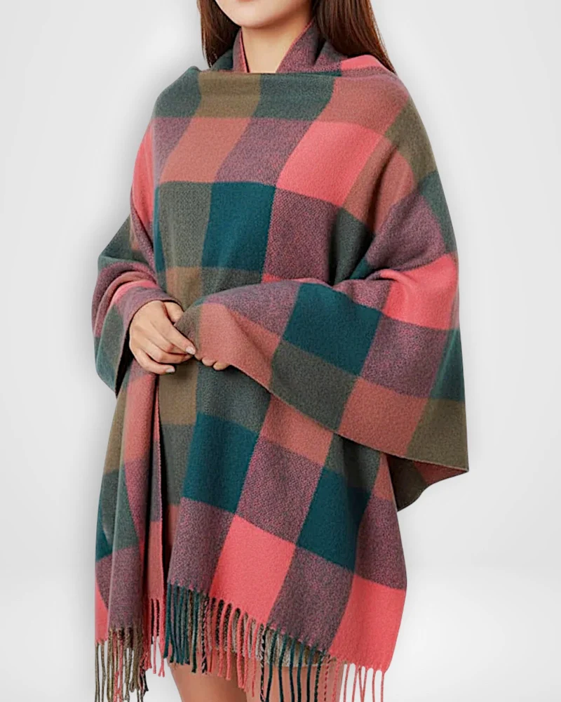 Schal Damen mit Karomuster 180 x 50 cm