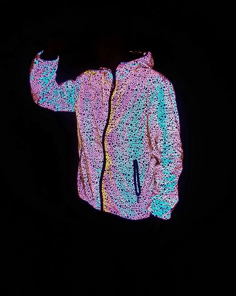 Reflektierende Outdoor Windbreaker Jacke mit Kapuze