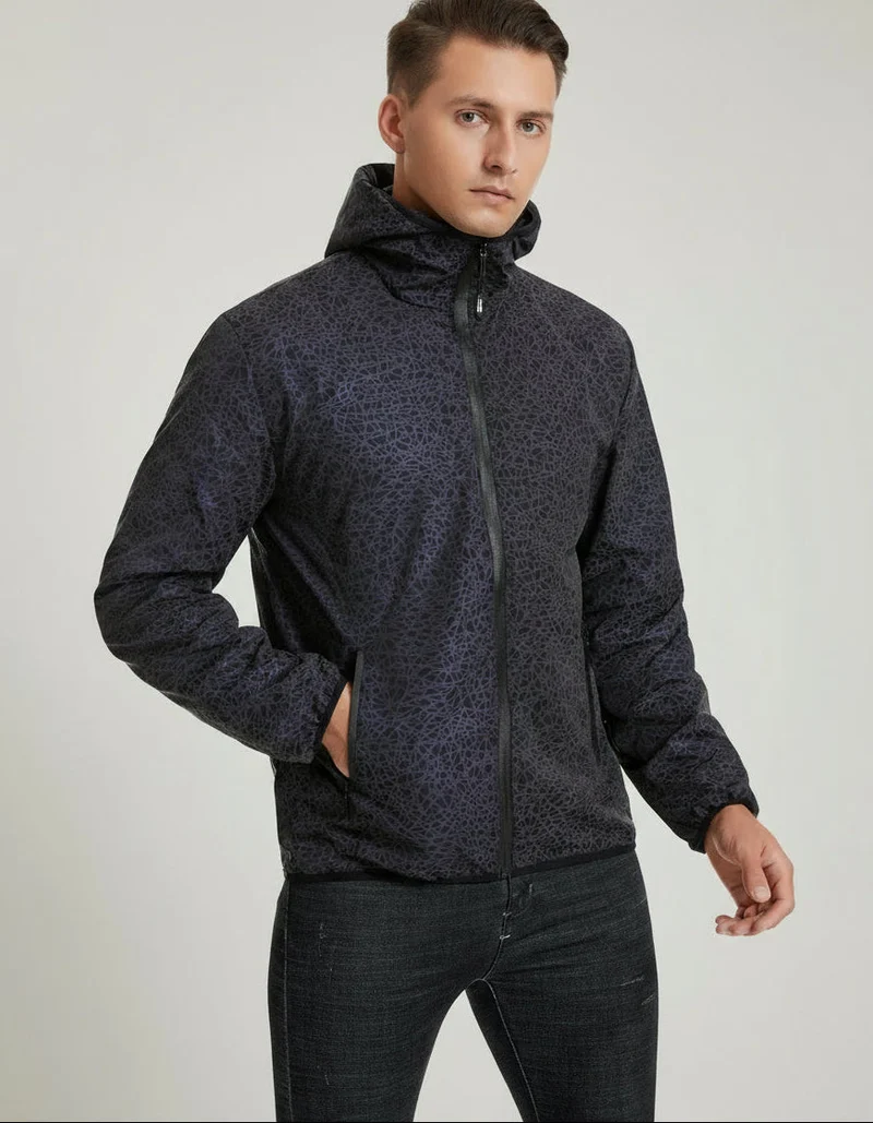 Reflektierende Outdoor Windbreaker Jacke mit Kapuze