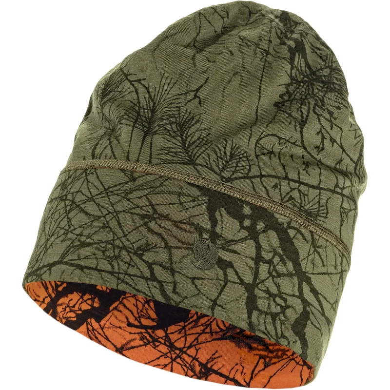 Fjällräven Lappland Beanie 87170 green camo-orange multi camo Wendemütze one size