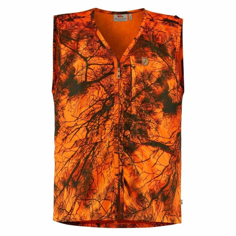Fjällräven Värmland Vest 90223 orange camo Jagdweste Signalweste Drückjagd Weste