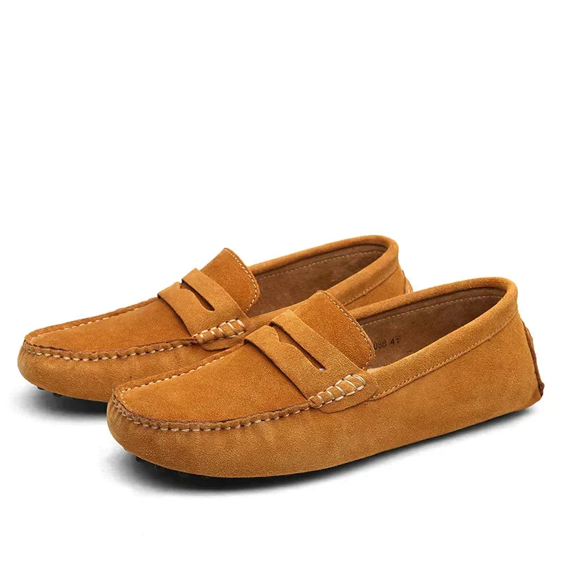 Loafer für Herren im Mokassin Stil aus Wildleder Optik mit weichem Innenfutter