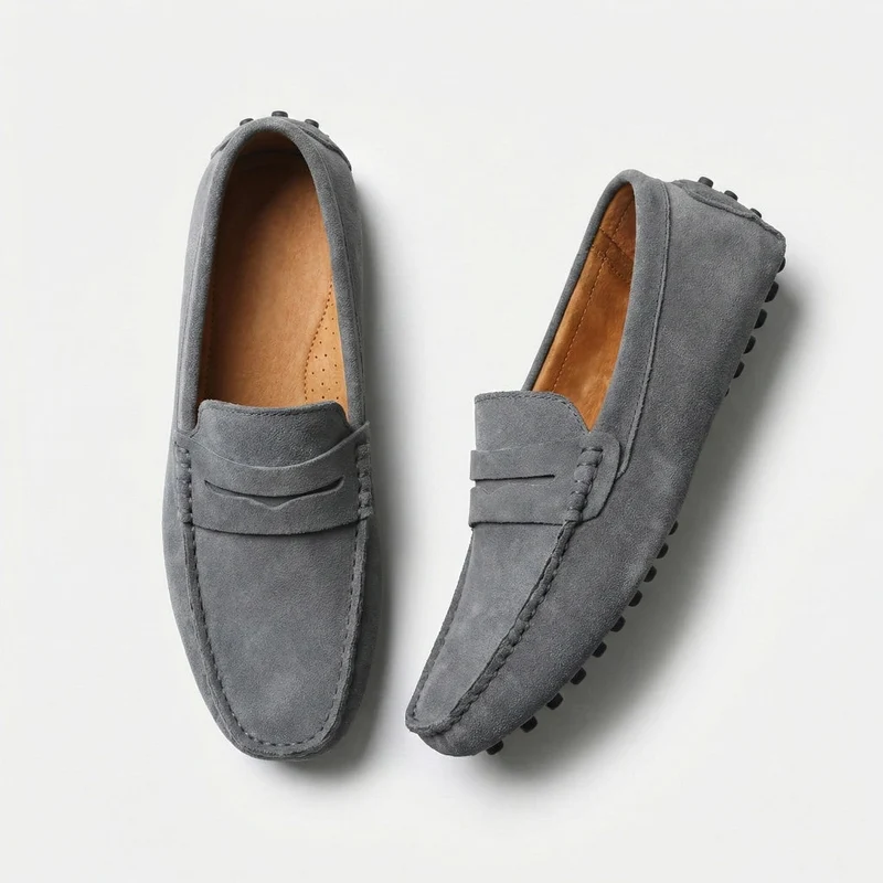 Loafer für Herren im Mokassin Stil aus Wildleder Optik mit weichem Innenfutter