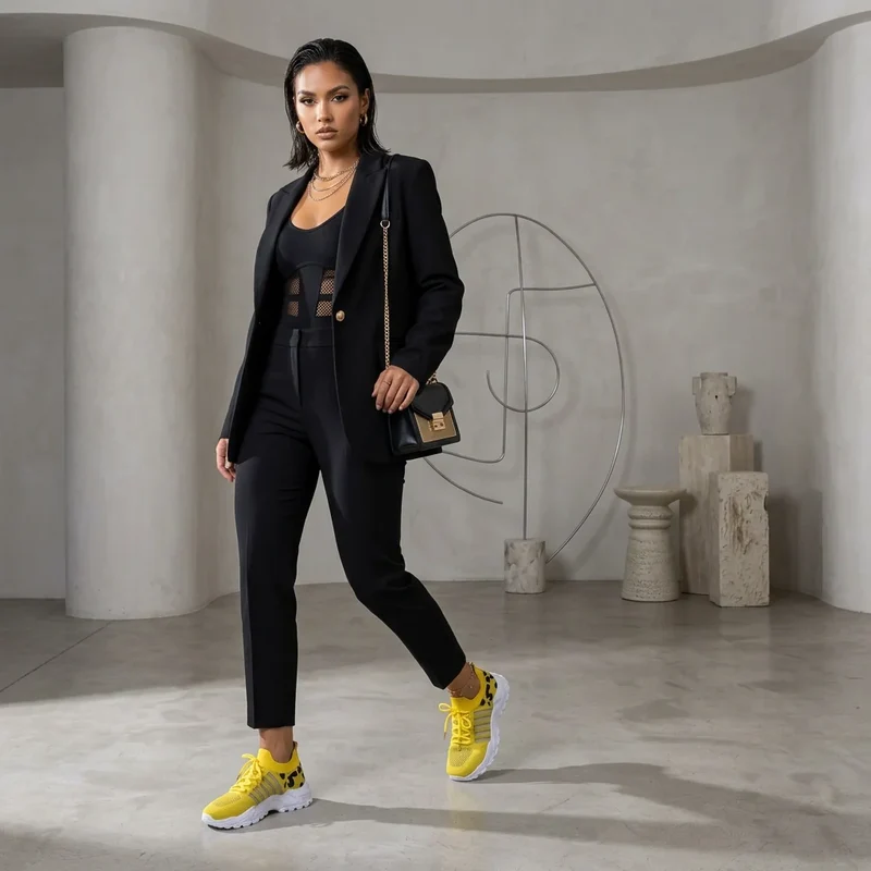 Sneaker mit Animal-Details für Damen in Bequemer Weite