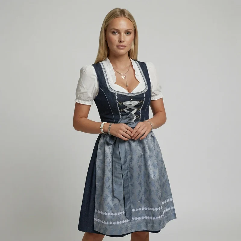 Traditionelles Dirndlkleid mit Schürze und Schnürung für Damen