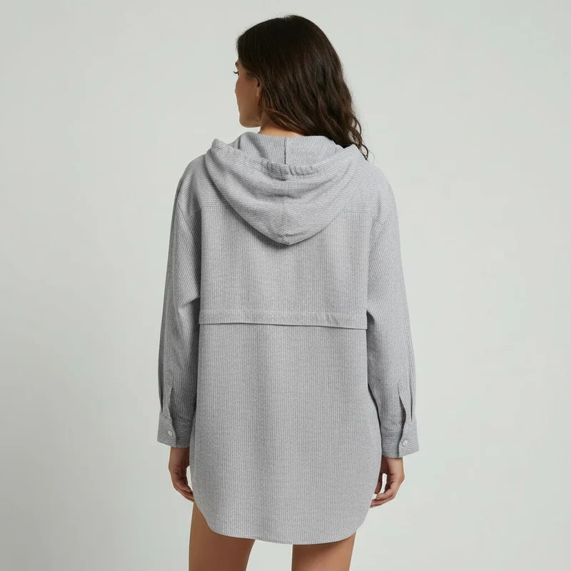 Hemd für Damen mit Langen Ärmeln und Kapuze