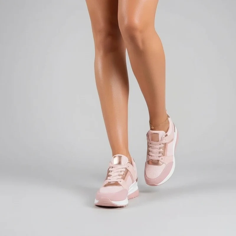 Bequeme Sneaker für Damen mit Keilabsatz und Perforiertem Obermaterial