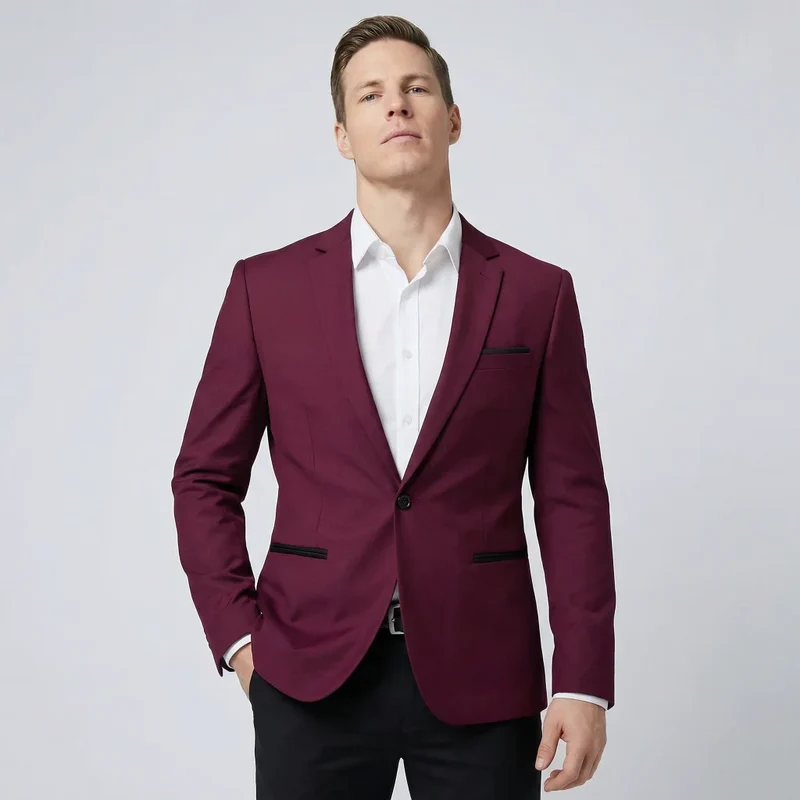 Sakko für Herren im einreihigen Design ohne Taschenklappen