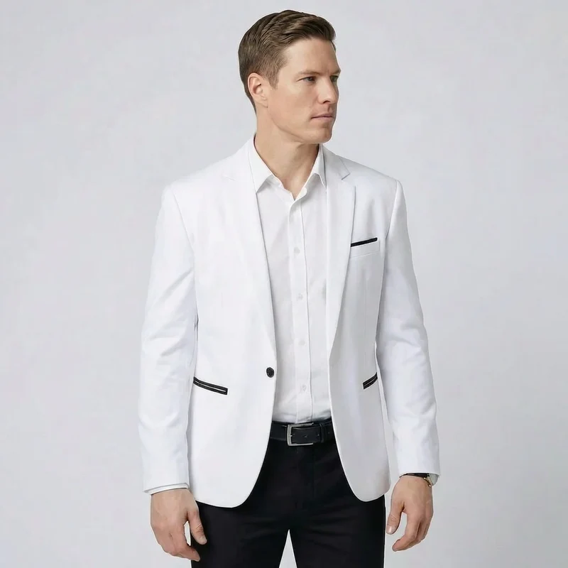 Sakko für Herren im einreihigen Design ohne Taschenklappen