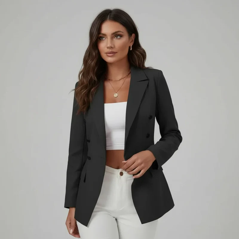 Taillierter Blazer für Damen im zweireihigen Design