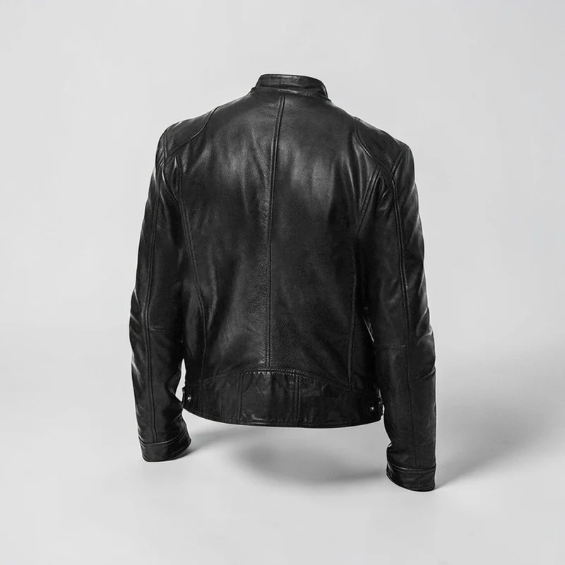 Leichte Herren Jacke in kurzer Länge mit Stehkragen und Reißverschluss Brusttaschen