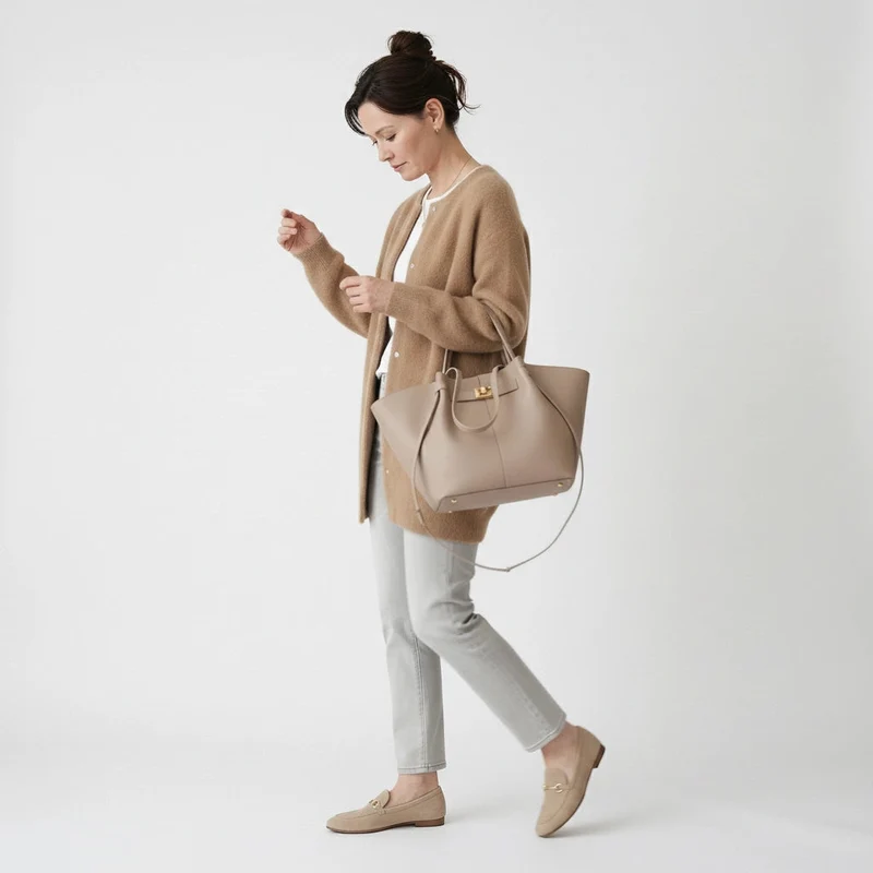 Langer Cardigan für Damen ohne Kragen im Relaxed Fit