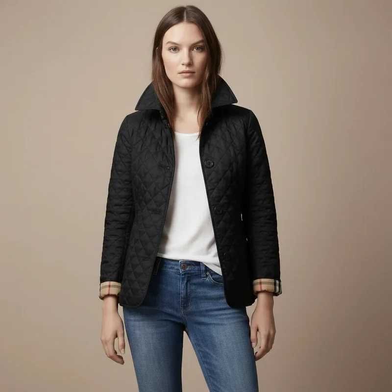 Leichte Steppjacke für Damen ohne Kapuze in taillierter Passform