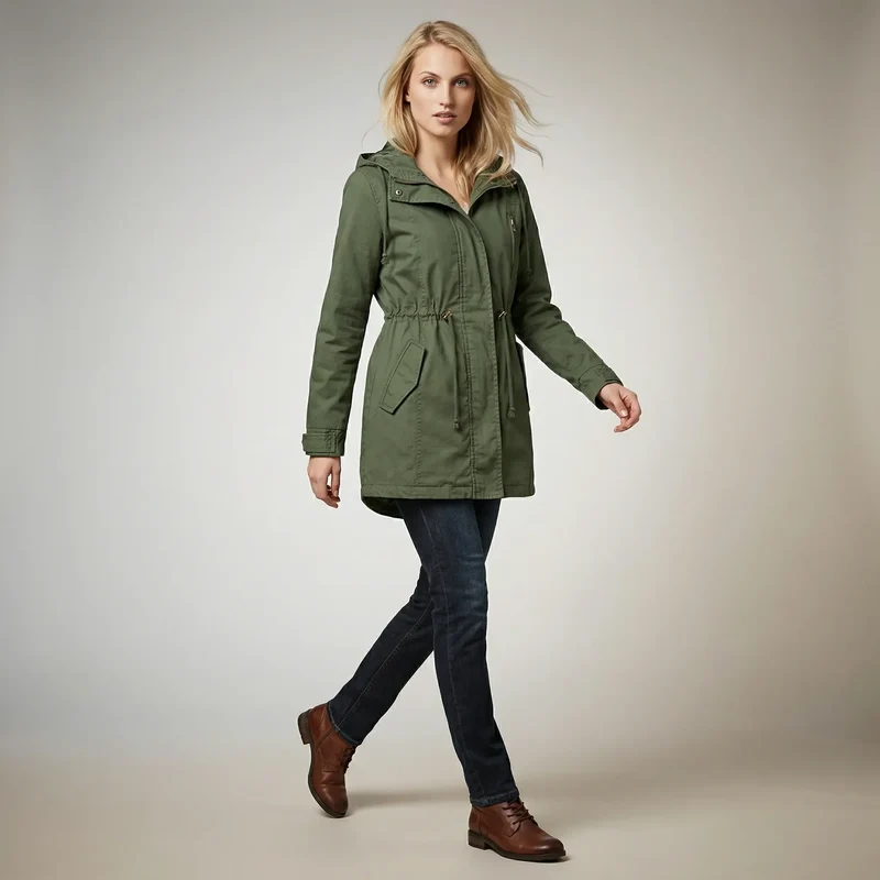 Leichte Damen Jacke für den Frühling mit Kapuze