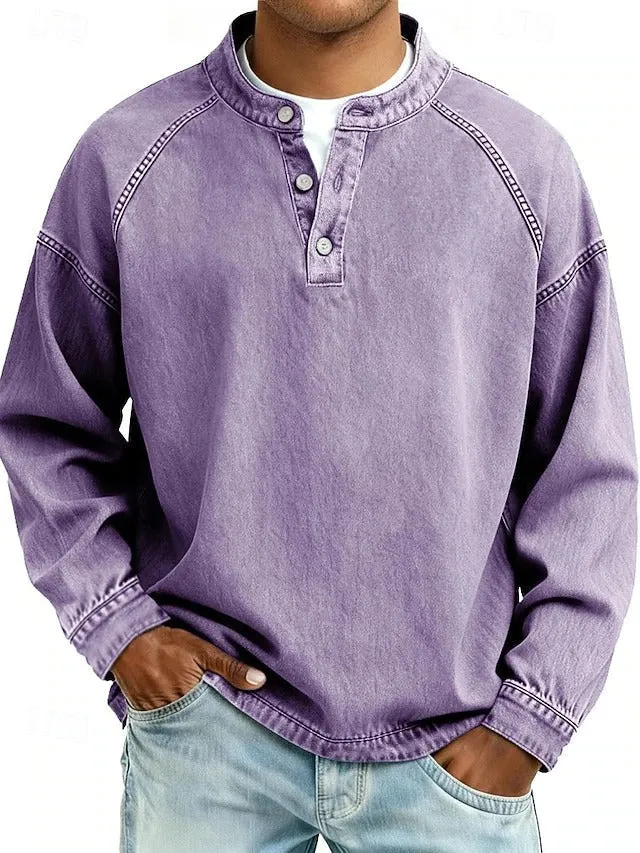 Oskar | Herren Henley-Pullover im Vintage-Look für Alltag