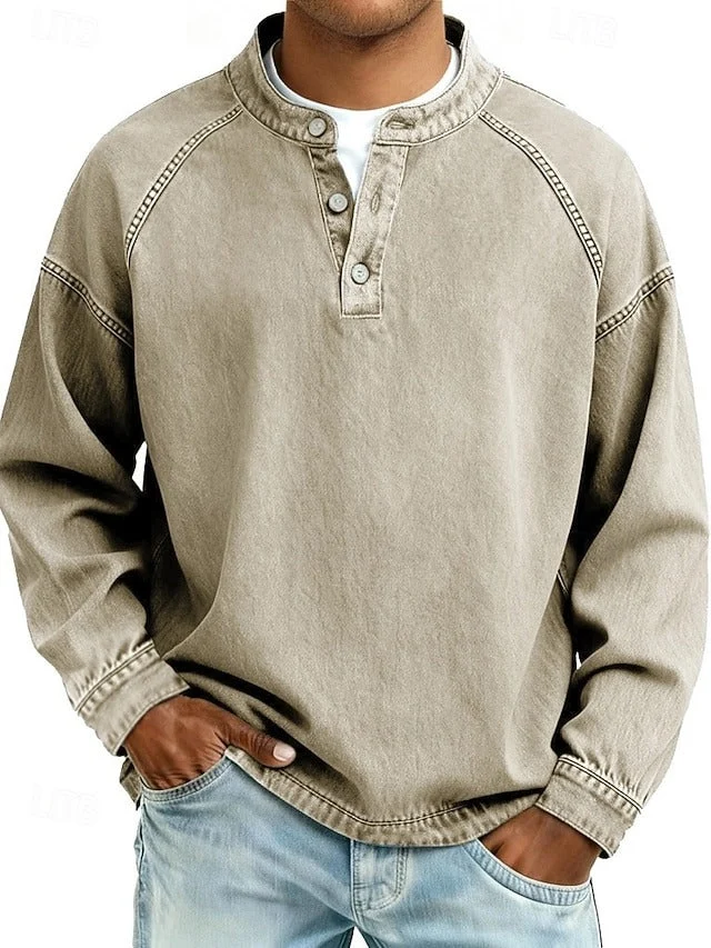 Oskar | Herren Henley-Pullover im Vintage-Look für Alltag