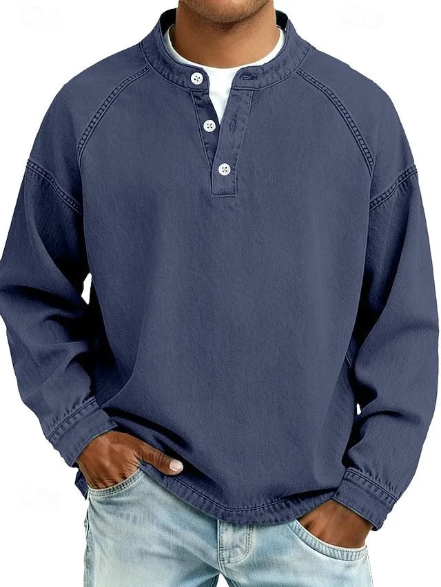 Oskar | Herren Henley-Pullover im Vintage-Look für Alltag