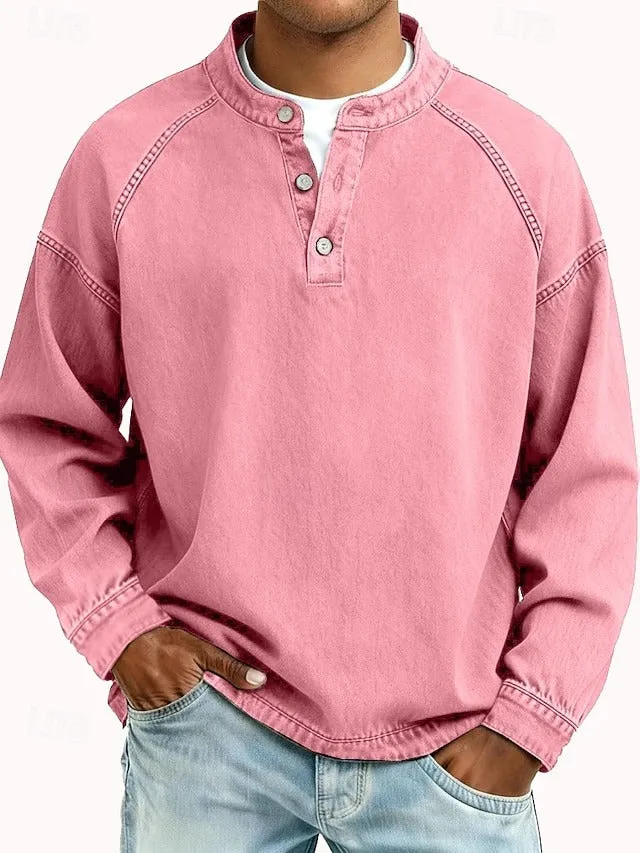 Oskar | Herren Henley-Pullover im Vintage-Look für Alltag
