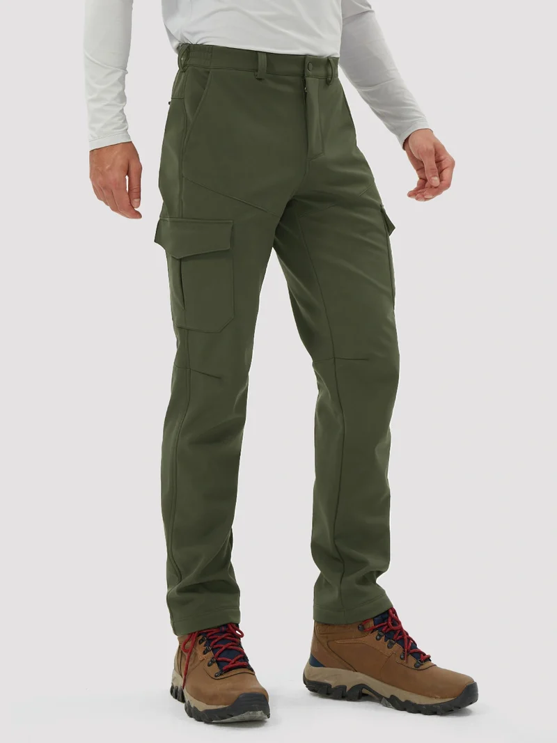 Men's Fleece-Lined Softshell Cargo Hiking Pants