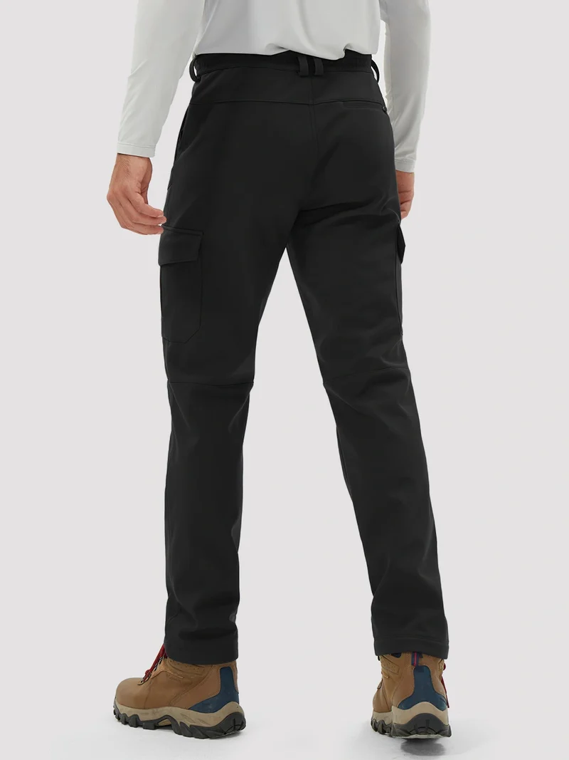 Men's Fleece-Lined Softshell Cargo Hiking Pants