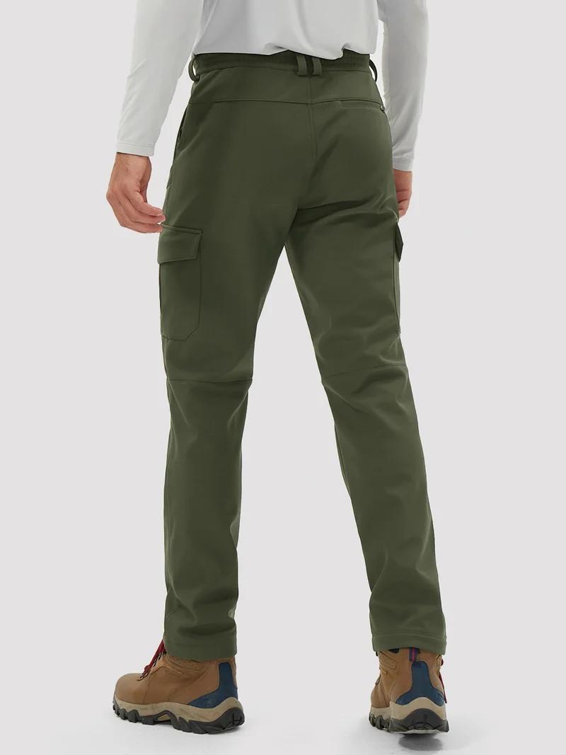 Men's Fleece-Lined Softshell Cargo Hiking Pants