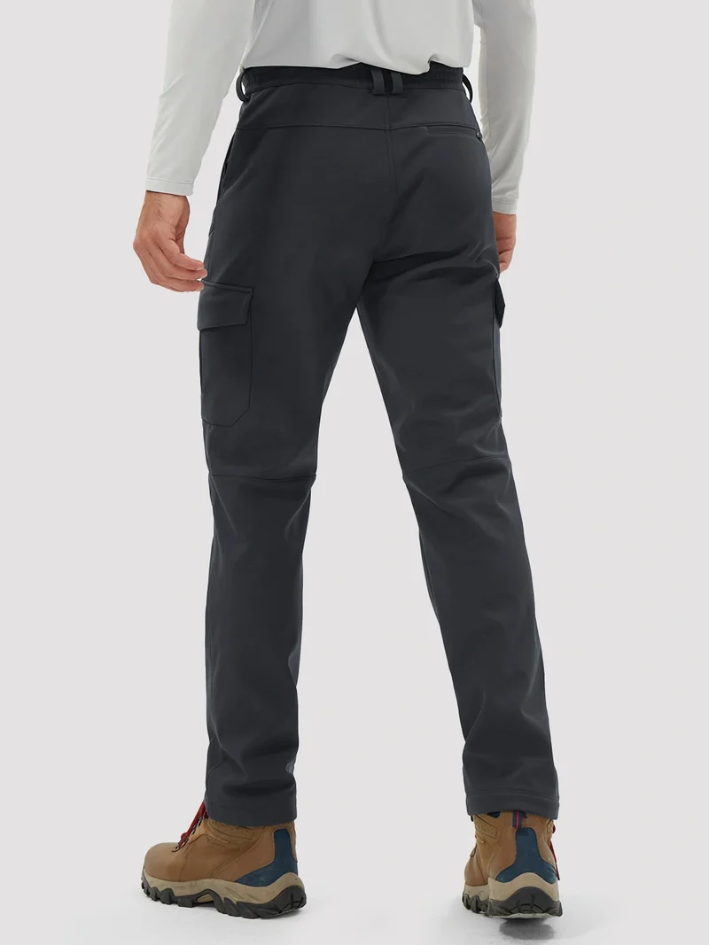 Men's Fleece-Lined Softshell Cargo Hiking Pants