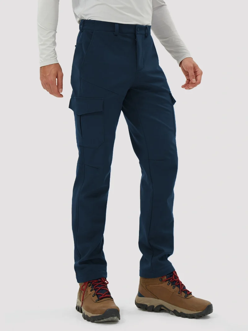 Men's Fleece-Lined Softshell Cargo Hiking Pants