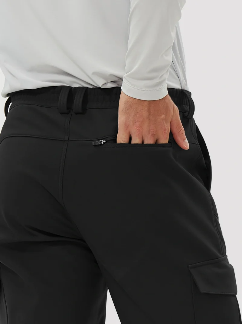 Men's Fleece-Lined Softshell Cargo Hiking Pants