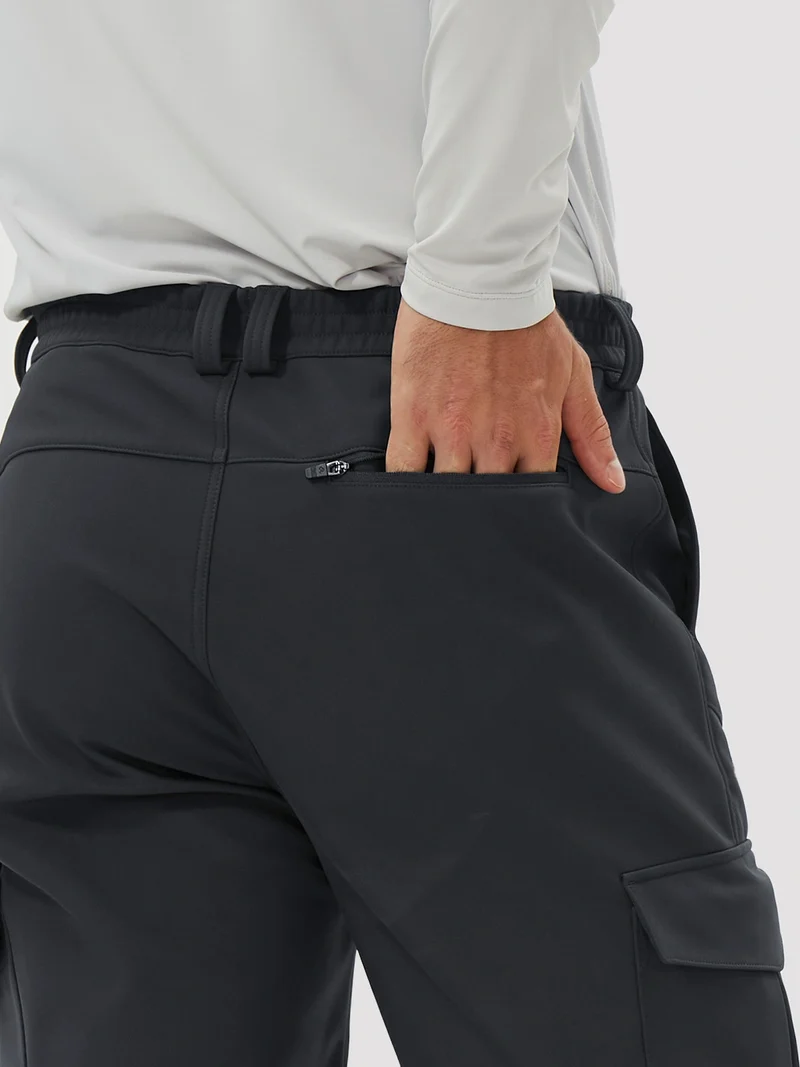 Men's Fleece-Lined Softshell Cargo Hiking Pants