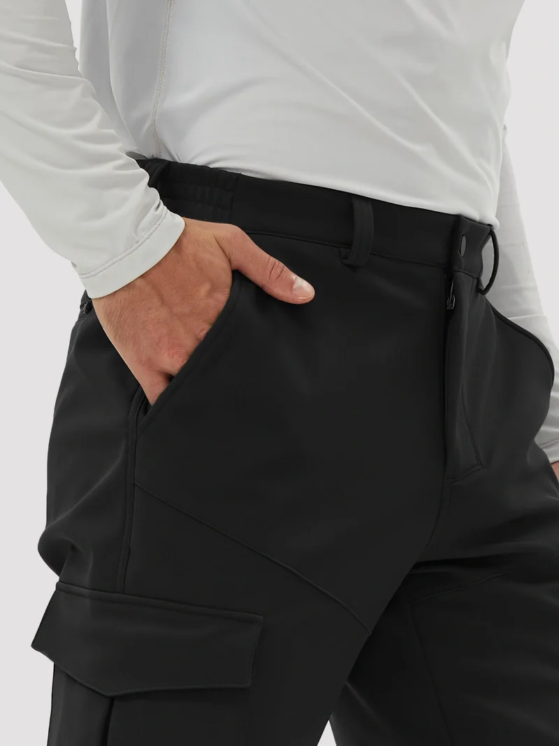 Men's Fleece-Lined Softshell Cargo Hiking Pants