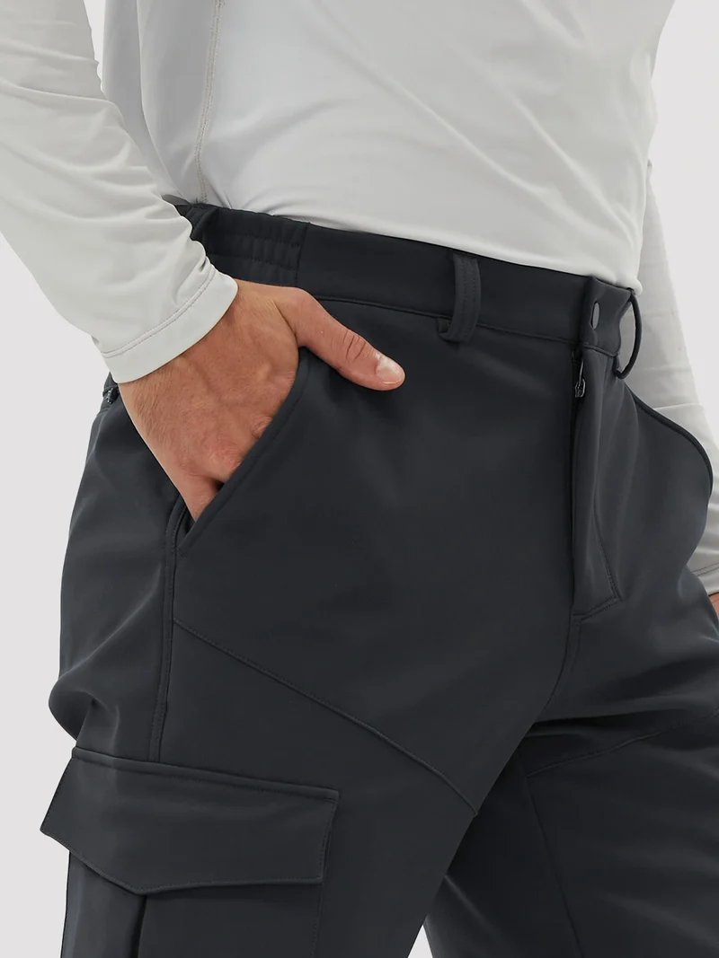 Men's Fleece-Lined Softshell Cargo Hiking Pants