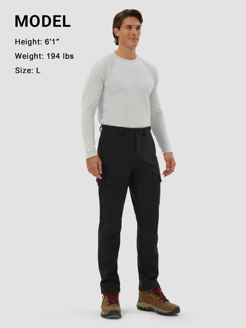 Men's Fleece-Lined Softshell Cargo Hiking Pants