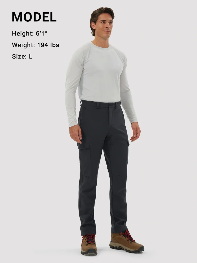 Men's Fleece-Lined Softshell Cargo Hiking Pants