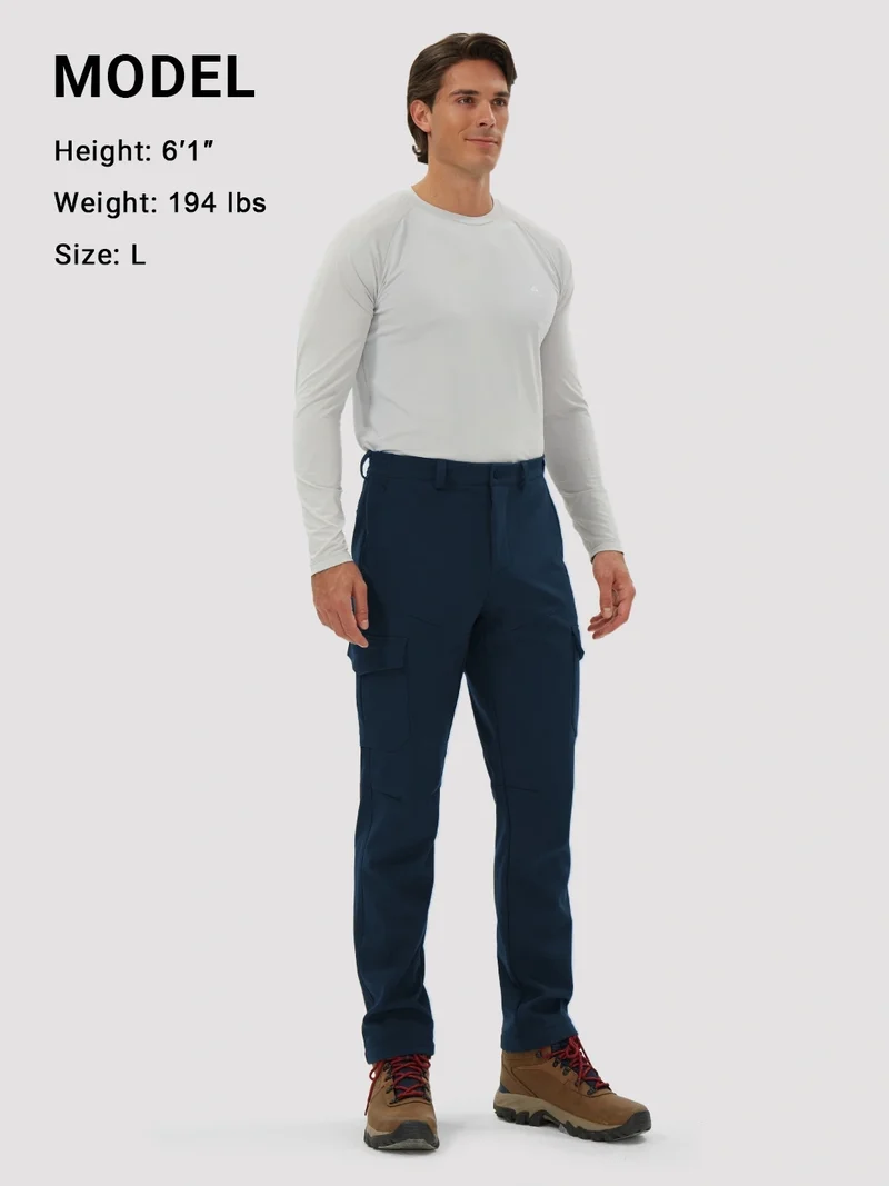 Men's Fleece-Lined Softshell Cargo Hiking Pants