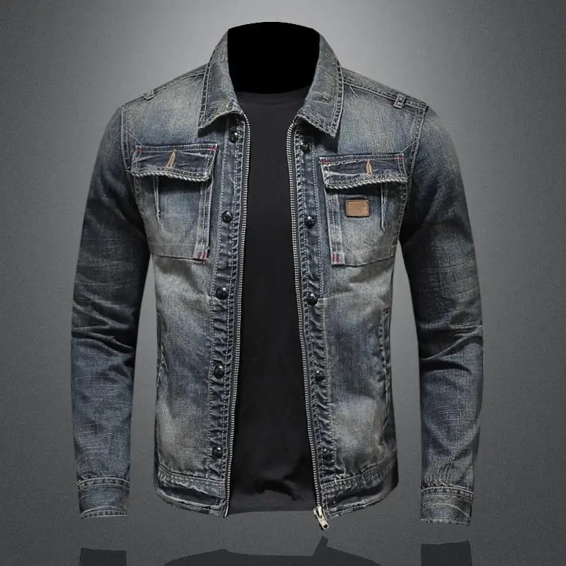 Max | Herren Vintage Denimjacke im klassischen Retro-Stil