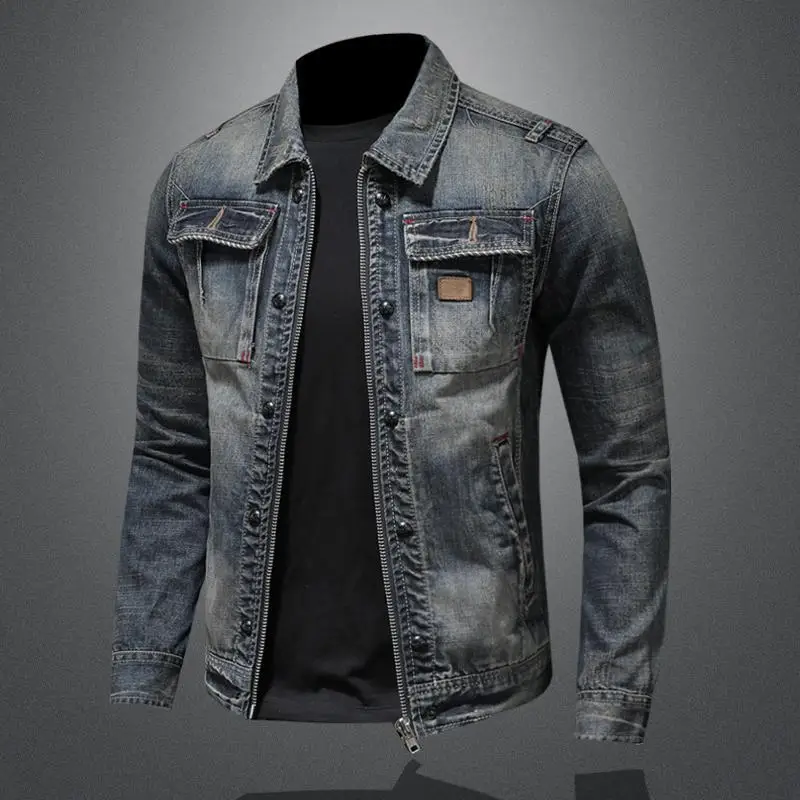 Max | Herren Vintage Denimjacke im klassischen Retro-Stil