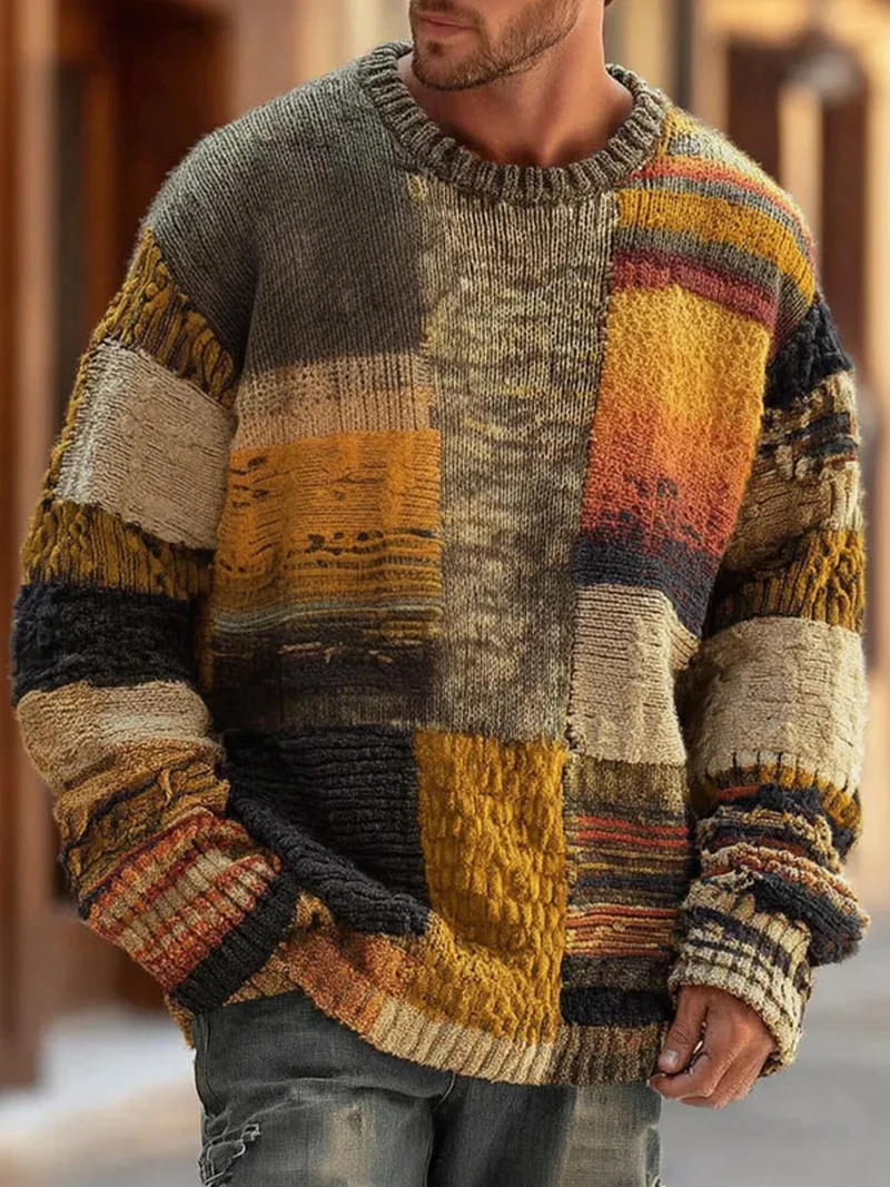 Max | Herren Baumwoll-Pullover im modernen Print-Stil
