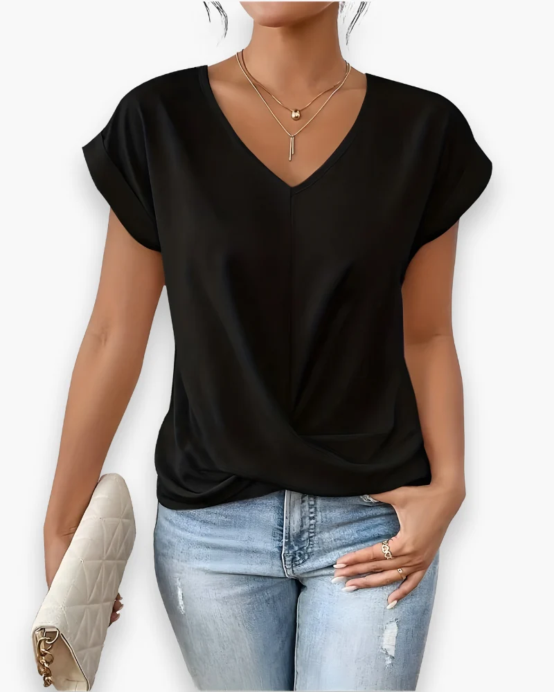 Damen Elegantes Twist Front Top | V-Ausschnitt