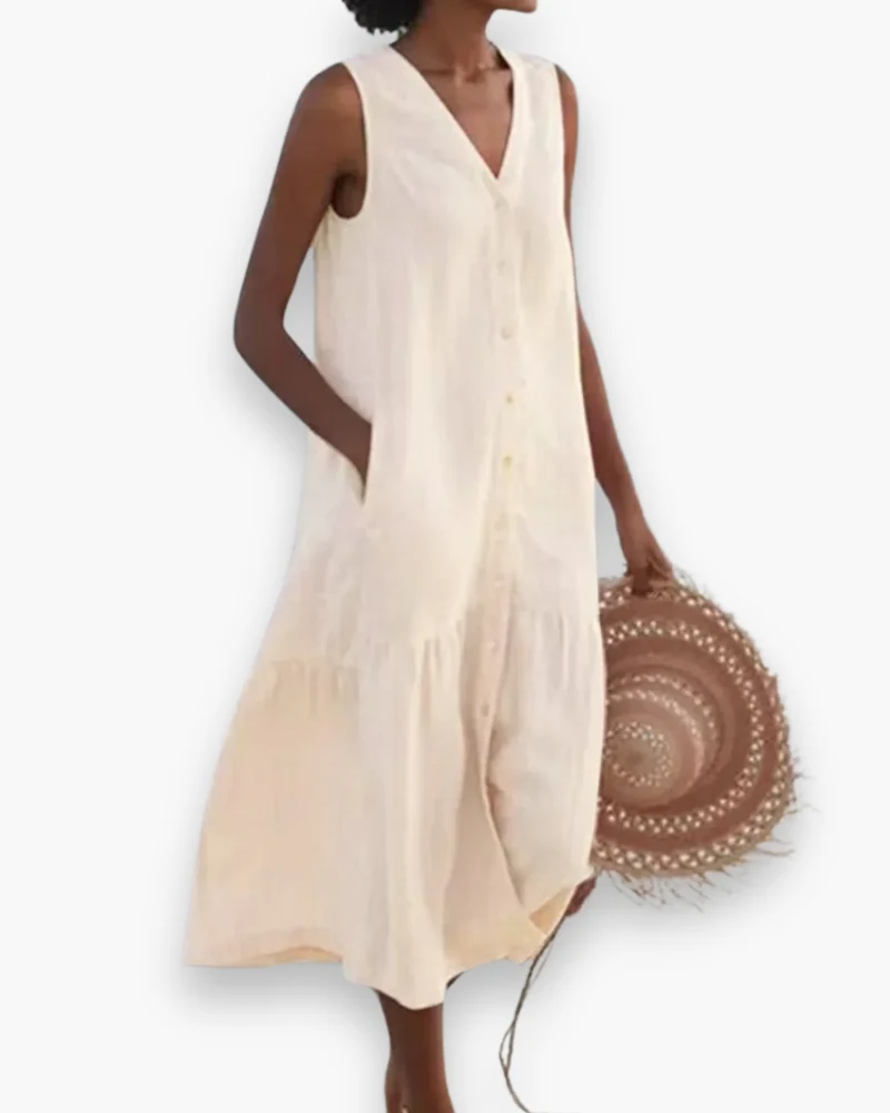 Damen Elegantes V-Ausschnitt Kleid | Sommer kleid