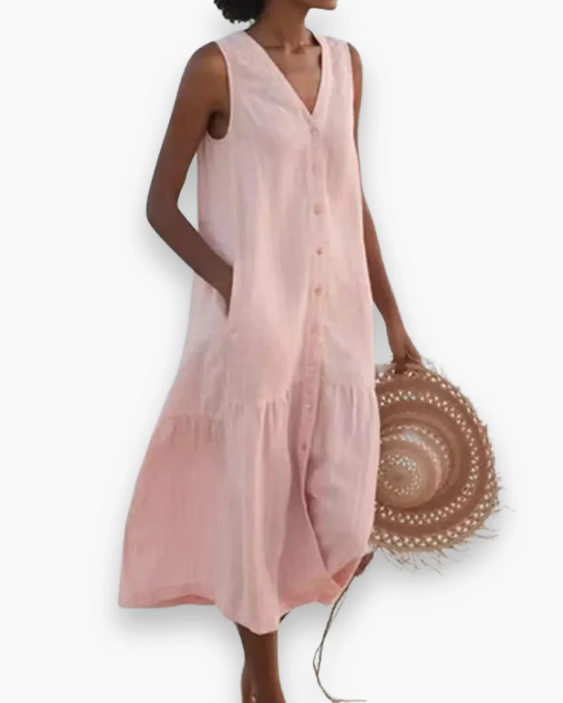 Damen Elegantes V-Ausschnitt Kleid | Sommer kleid