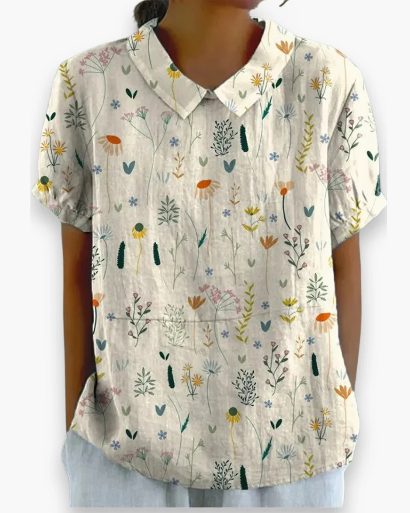 Damen Verspielte Wildblumen Bluse | Sommerlich Elegant