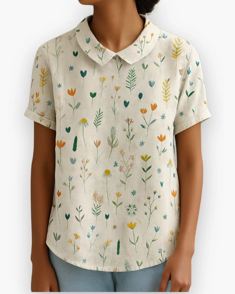 Damen Verspielte Wildblumen Bluse | Sommerlich Elegant