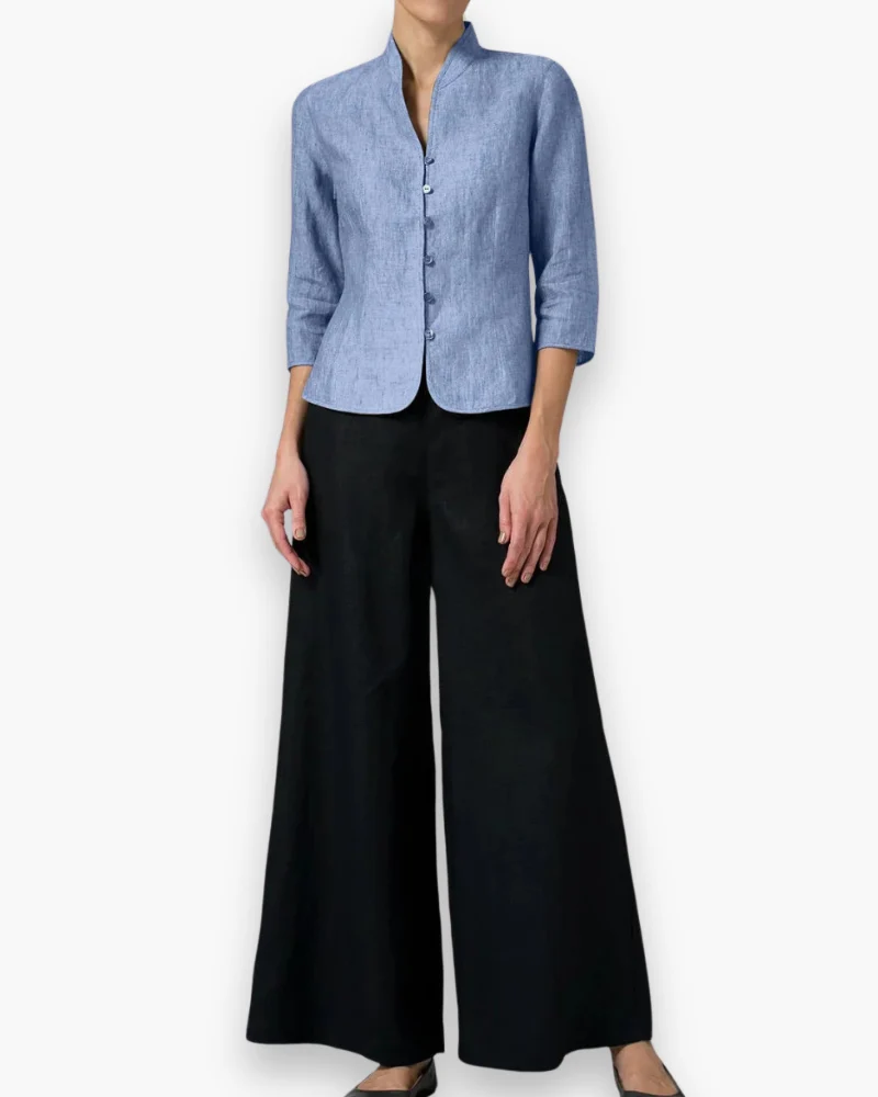 Damen Elegante Bluse mit Stehkragen | Festliche Anlässe