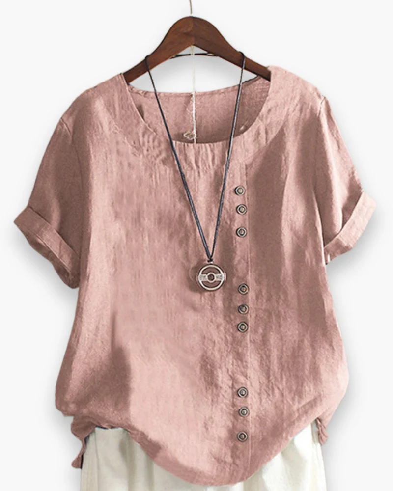 Damen Elegante Kurzarm-Bluse | Unifarben