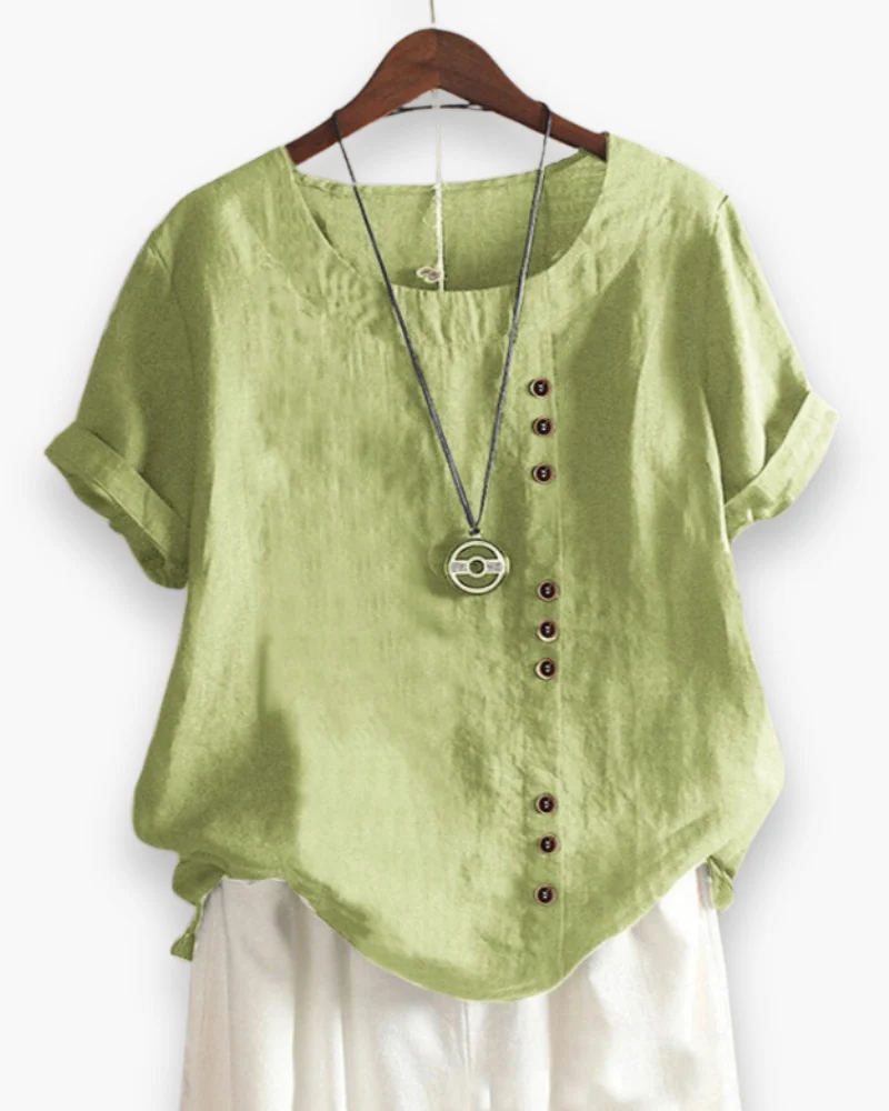 Damen Elegante Kurzarm-Bluse | Unifarben