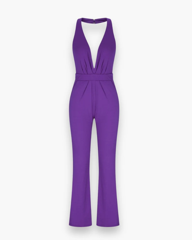 Damen Stilvoll Tief Schnitt Jumpsuit | Elegante