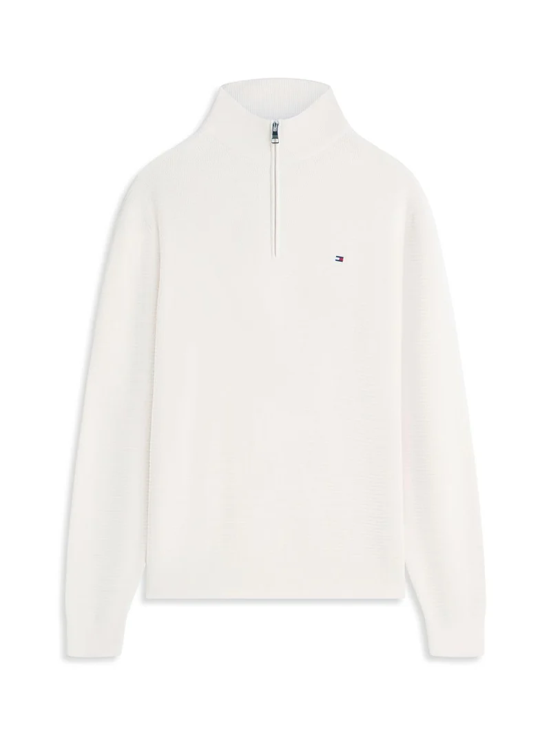 SEASONAL STRUCTURE ZIP MOCK