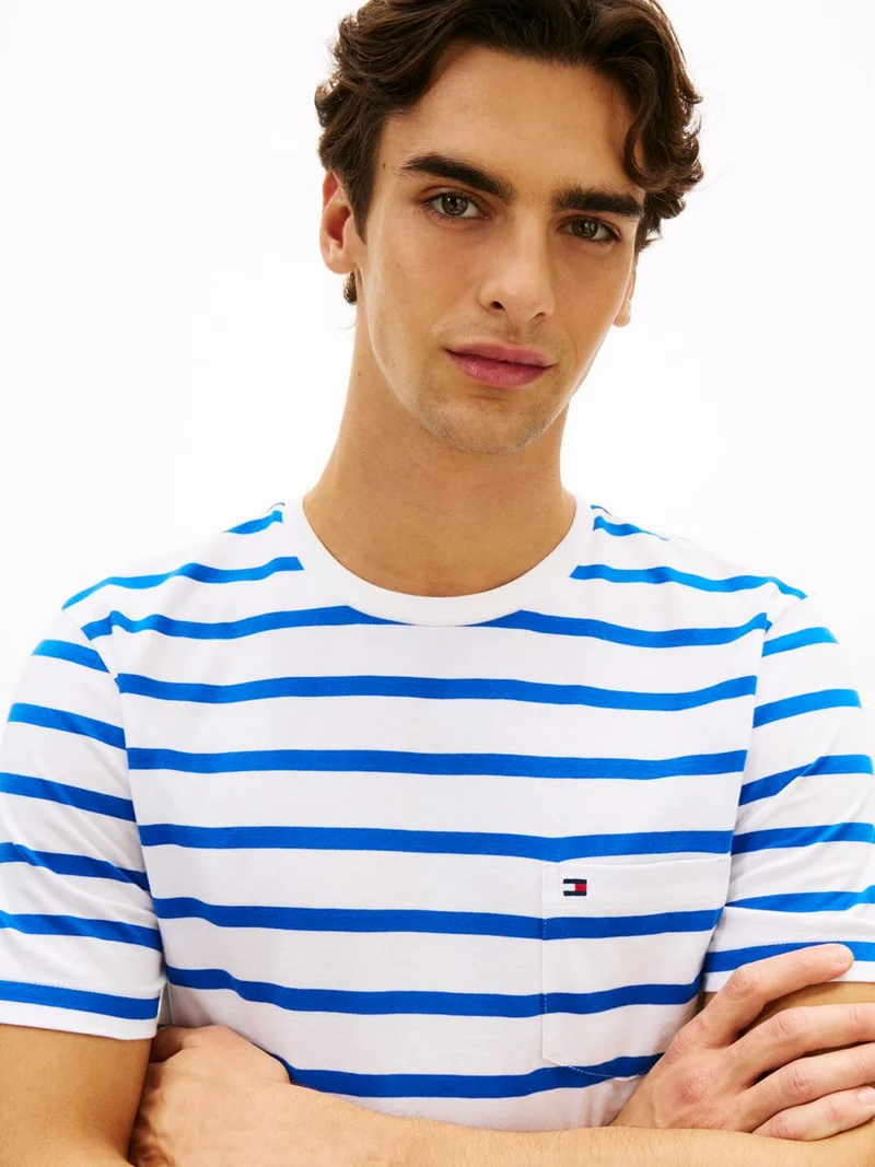 ESS REG FIT STRIPE POCKET TEE