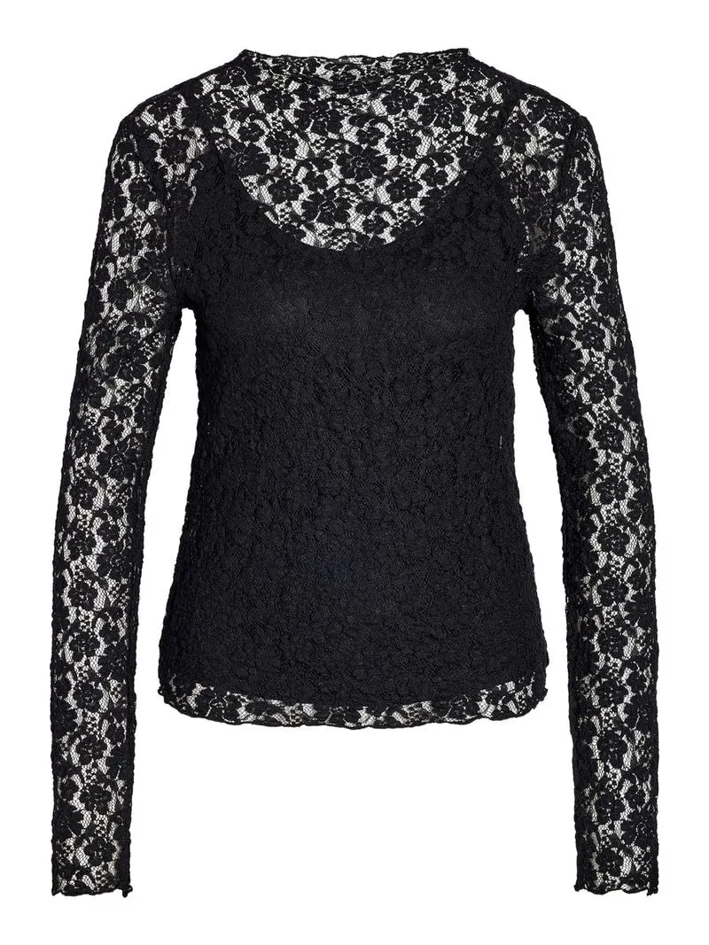 NMRILEY L/S LACE TOP JRS