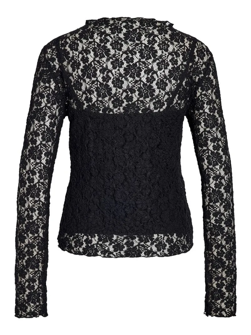 NMRILEY L/S LACE TOP JRS